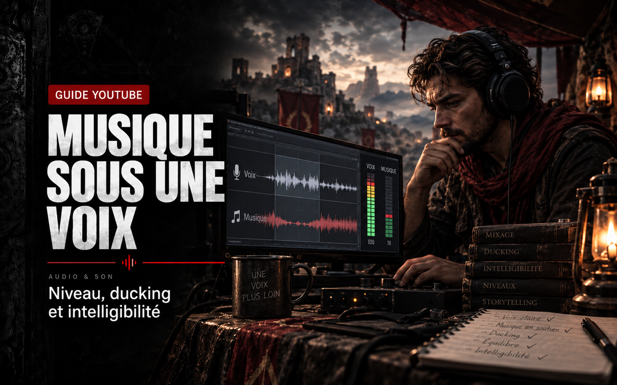Musique sous une voix YouTube : niveau, ducking et intelligibilité
