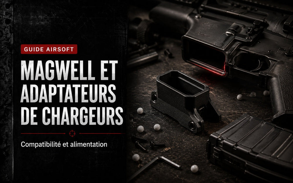 Magwell et adaptateurs de chargeurs Airsoft : compatibilité et alimentation