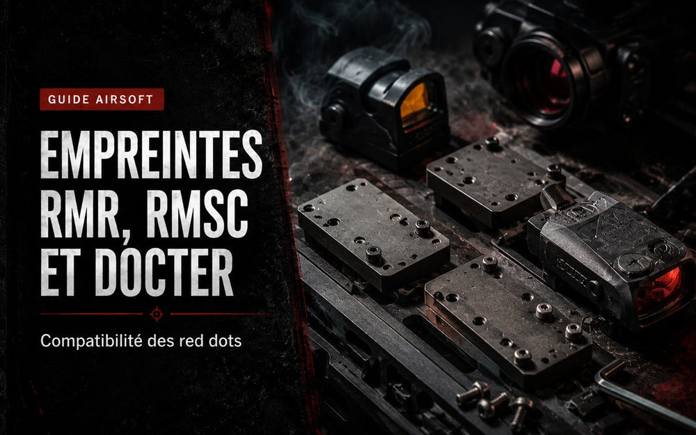 Empreintes RMR, RMSc et Docter en Airsoft : compatibilité des red dots