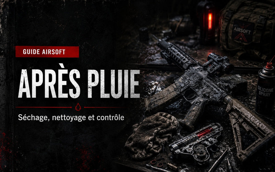 Réplique Airsoft après pluie ou boue : protocole de séchage, nettoyage et contrôle