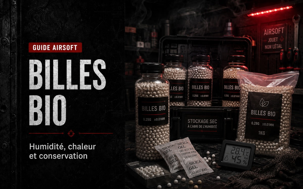 Stocker des billes biodégradables Airsoft : humidité, chaleur et conservation
