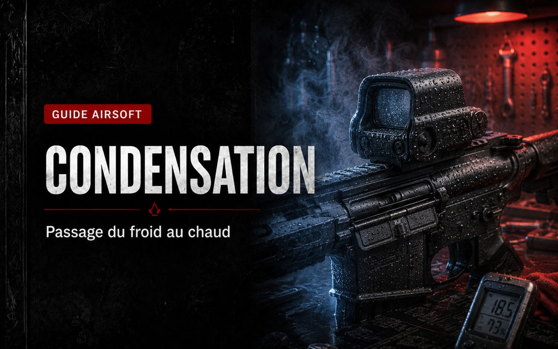 Condensation sur une réplique Airsoft : passage du froid au chaud, séchage et prévention