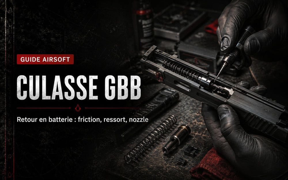 Culasse GBB qui revient mal en batterie : friction, ressort, nozzle et lubrification