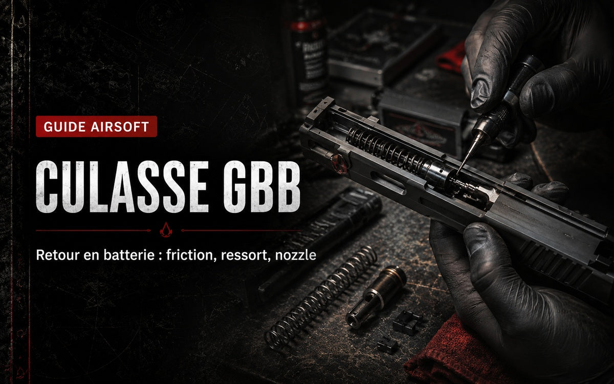 Culasse GBB qui revient mal en batterie : friction, ressort, nozzle et lubrification