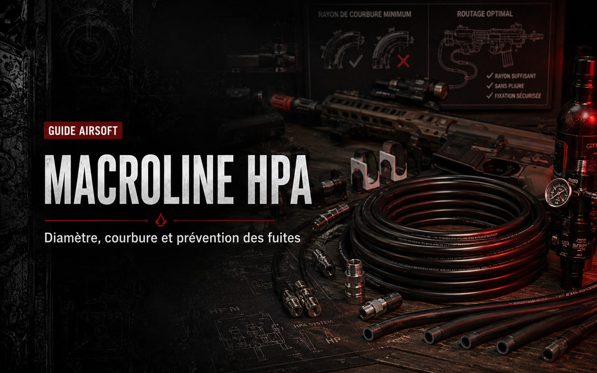 Macroline HPA Airsoft : diamètre, courbure et prévention des fuites