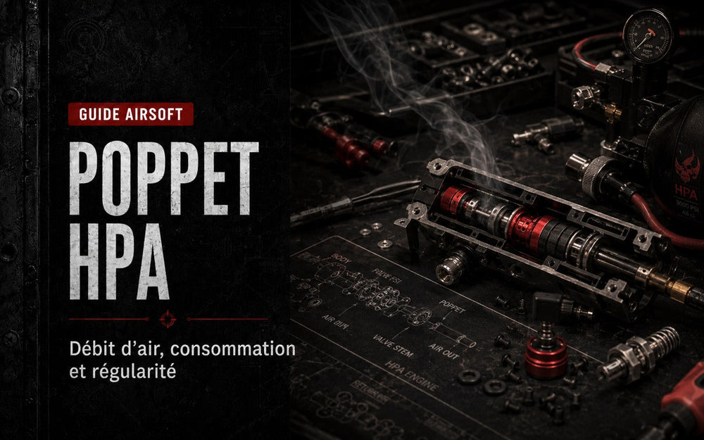 Poppet HPA Airsoft : rôle dans le débit d’air, consommation et régularité