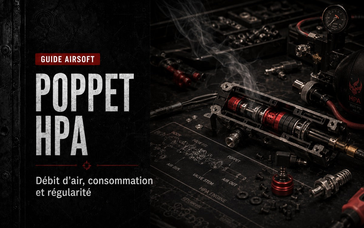 Poppet HPA Airsoft : rôle dans le débit d’air, consommation et régularité