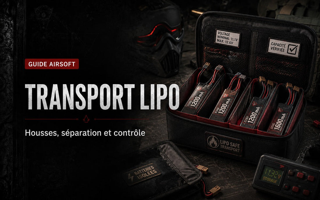 Transport des batteries LiPo Airsoft : housses, séparation et contrôle