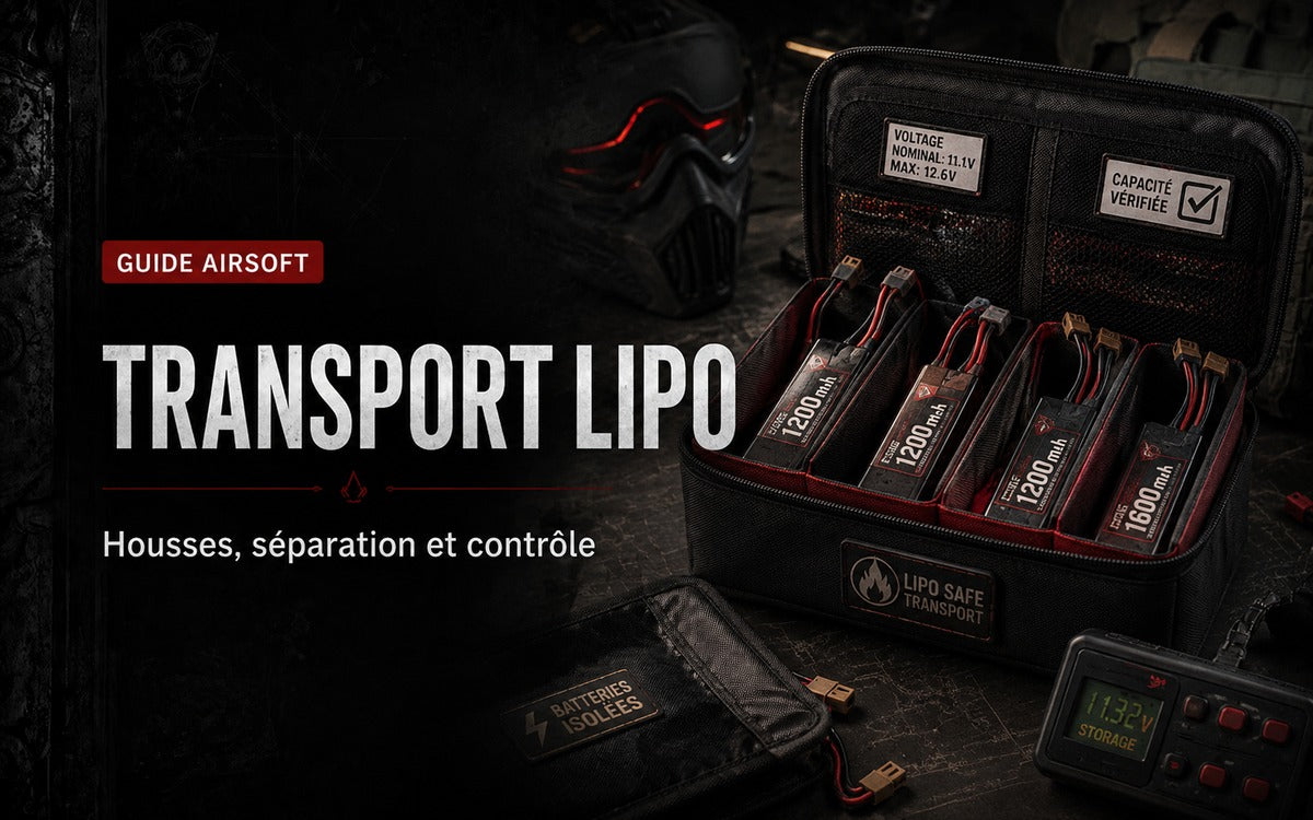 Transport des batteries LiPo Airsoft : housses, séparation et contrôle