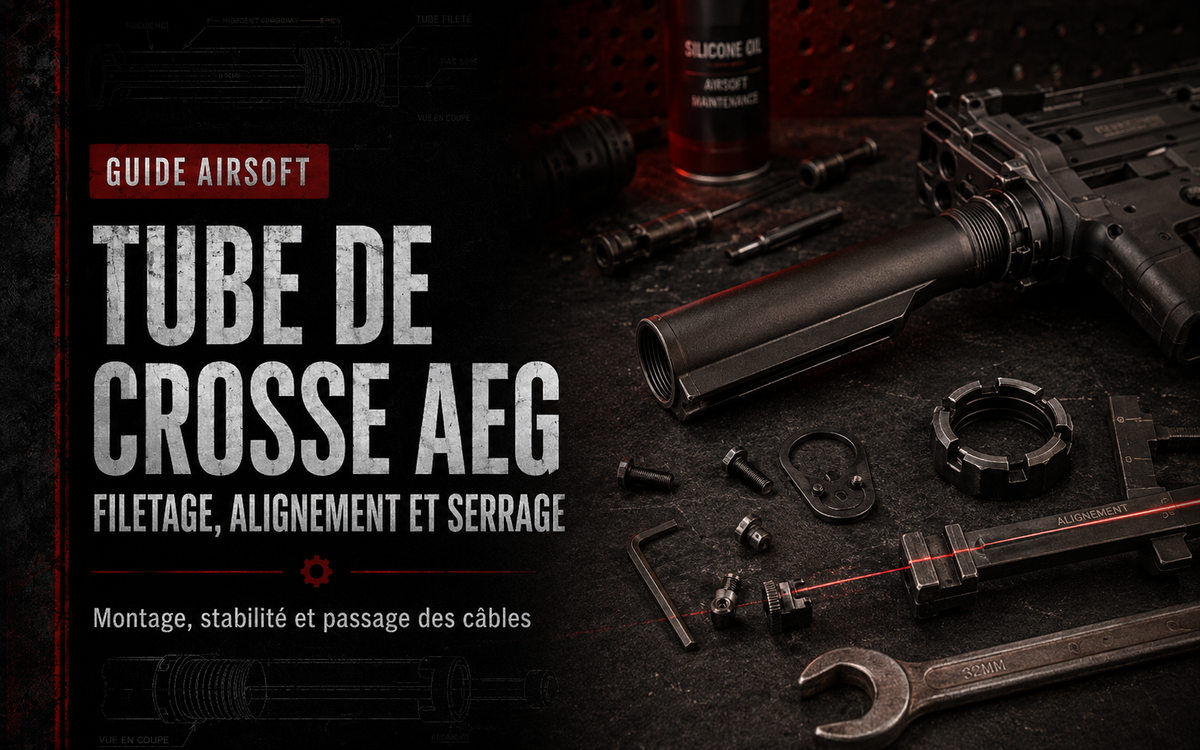 Tube de crosse AEG : filetage, alignement et serrage