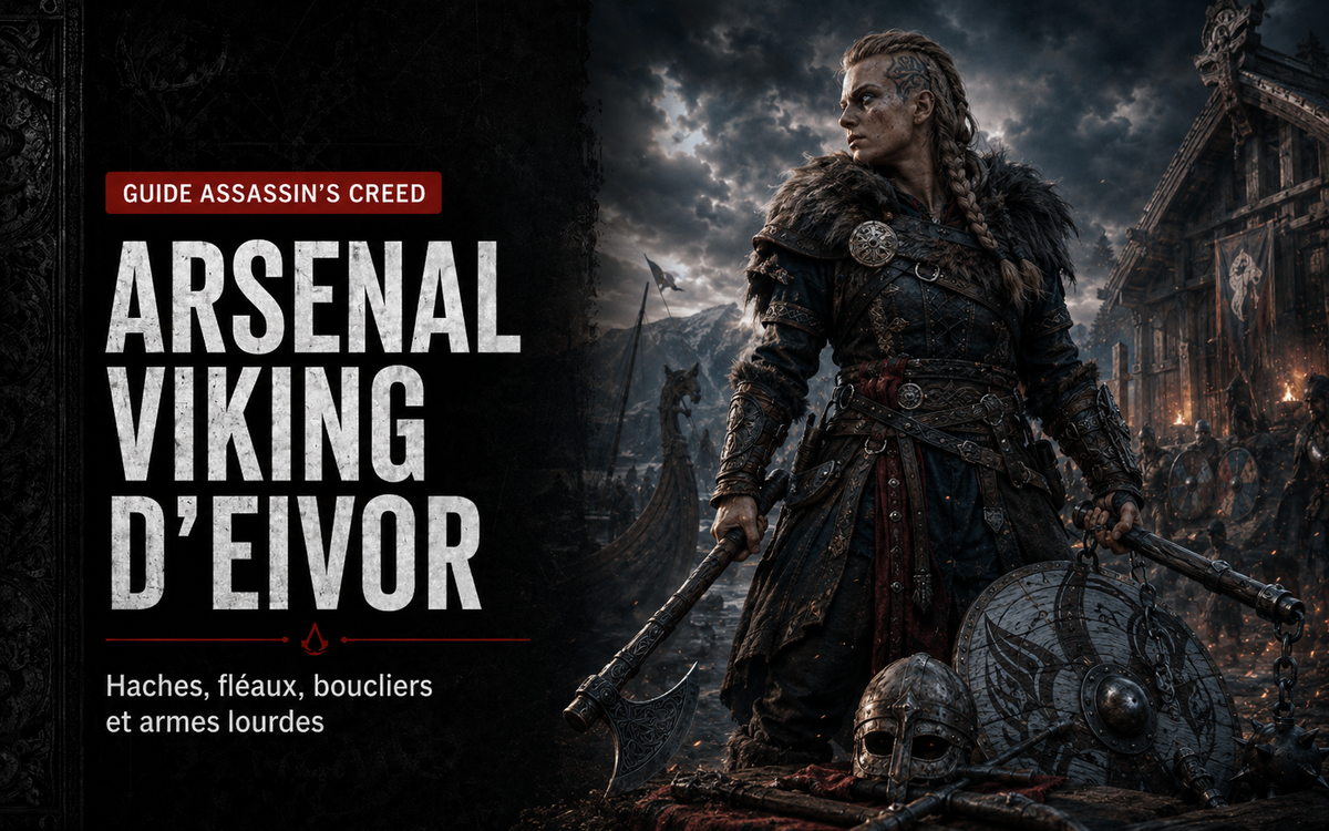 Arsenal viking d’Eivor dans Assassin’s Creed Valhalla : haches, fléaux, boucliers et armes lourdes