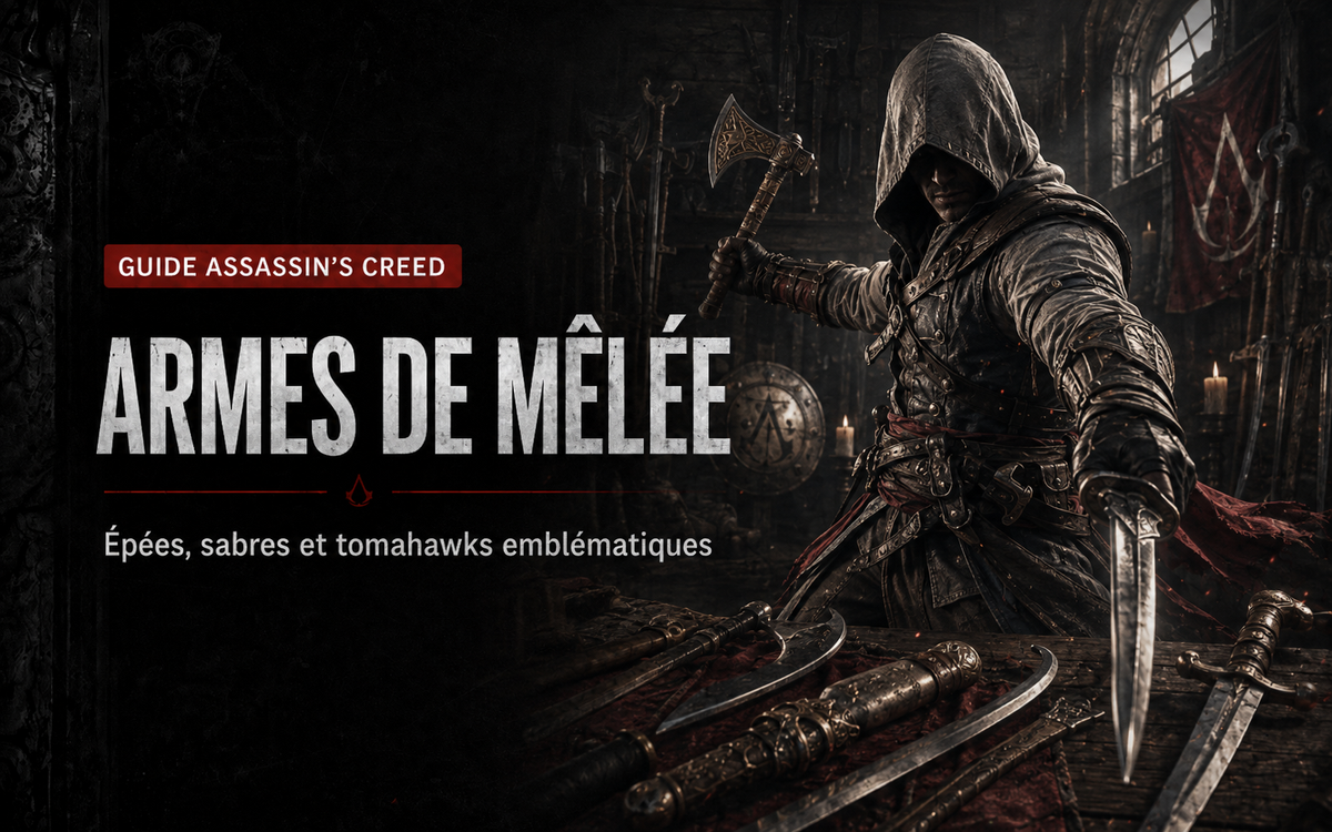 Épées, sabres et tomahawks dans Assassin’s Creed : les armes de mêlée emblématiques