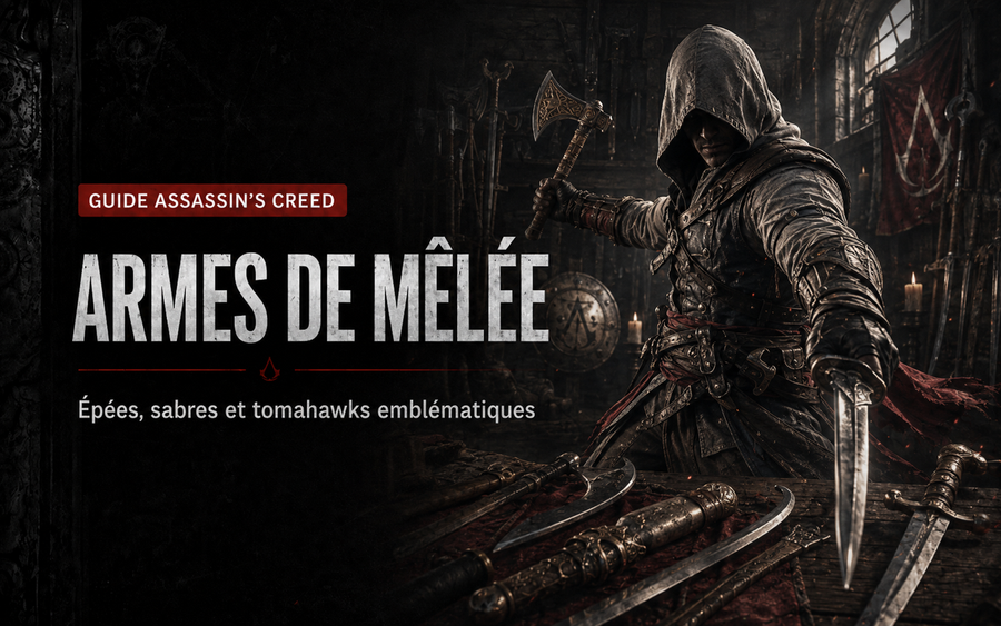 Épées, sabres et tomahawks dans Assassin’s Creed : les armes de mêlée emblématiques