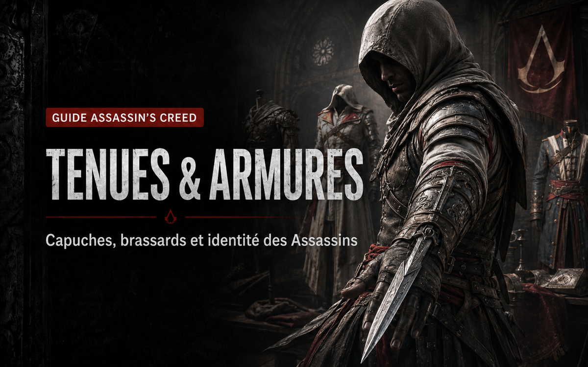Tenues, capuches, brassards et armures des Assassins : évolution à travers la saga