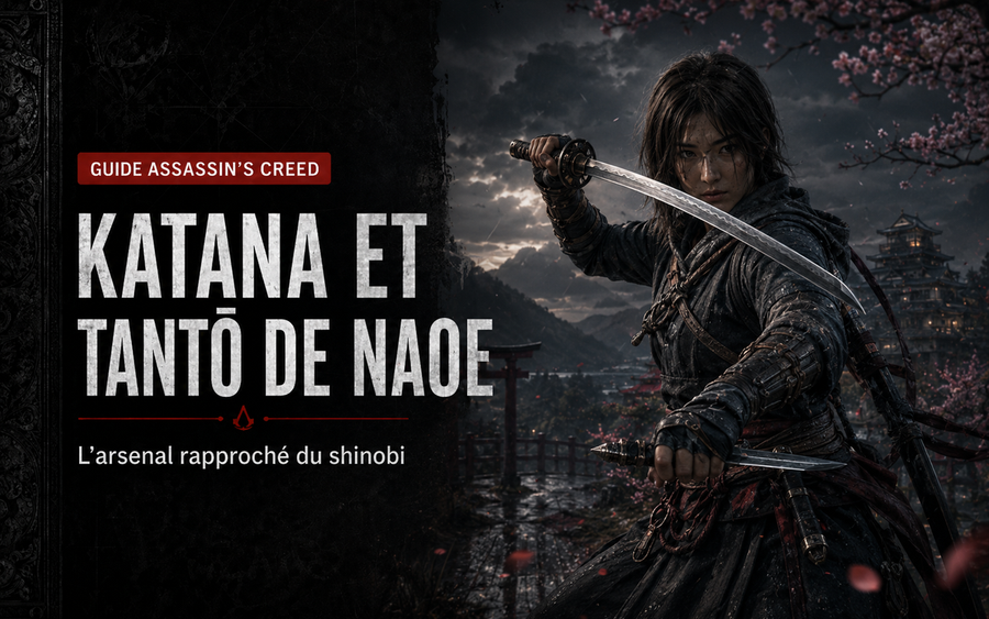 Katana et tantō de Naoe dans Assassin’s Creed Shadows : l’arsenal rapproché du shinobi