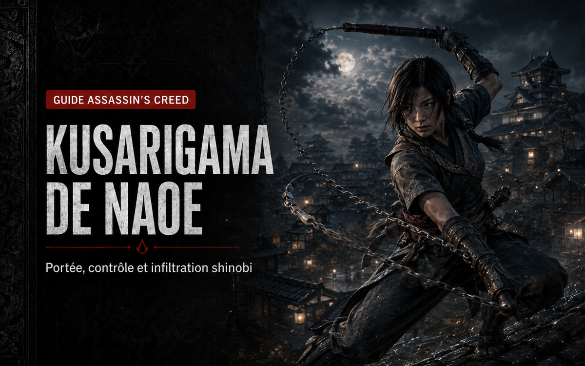 Kusarigama de Naoe dans Assassin’s Creed Shadows : portée, contrôle et infiltration shinobi