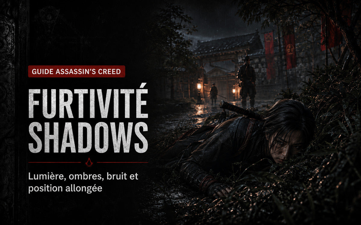 Furtivité dans Assassin’s Creed Shadows : lumière, ombres, bruit et position allongée