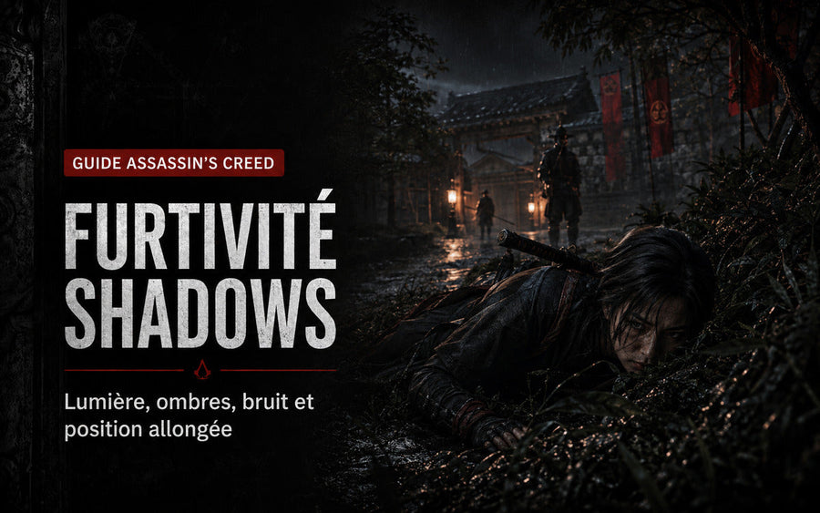 Furtivité dans Assassin’s Creed Shadows : lumière, ombres, bruit et position allongée