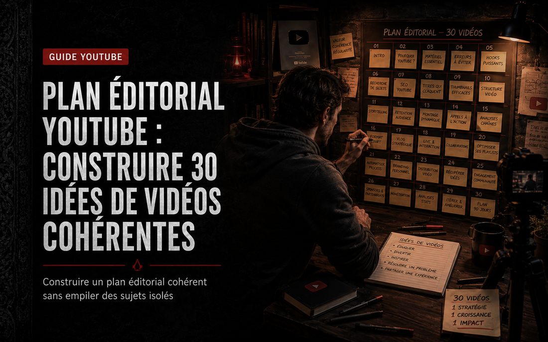 Plan éditorial YouTube : construire 30 idées de vidéos cohérentes