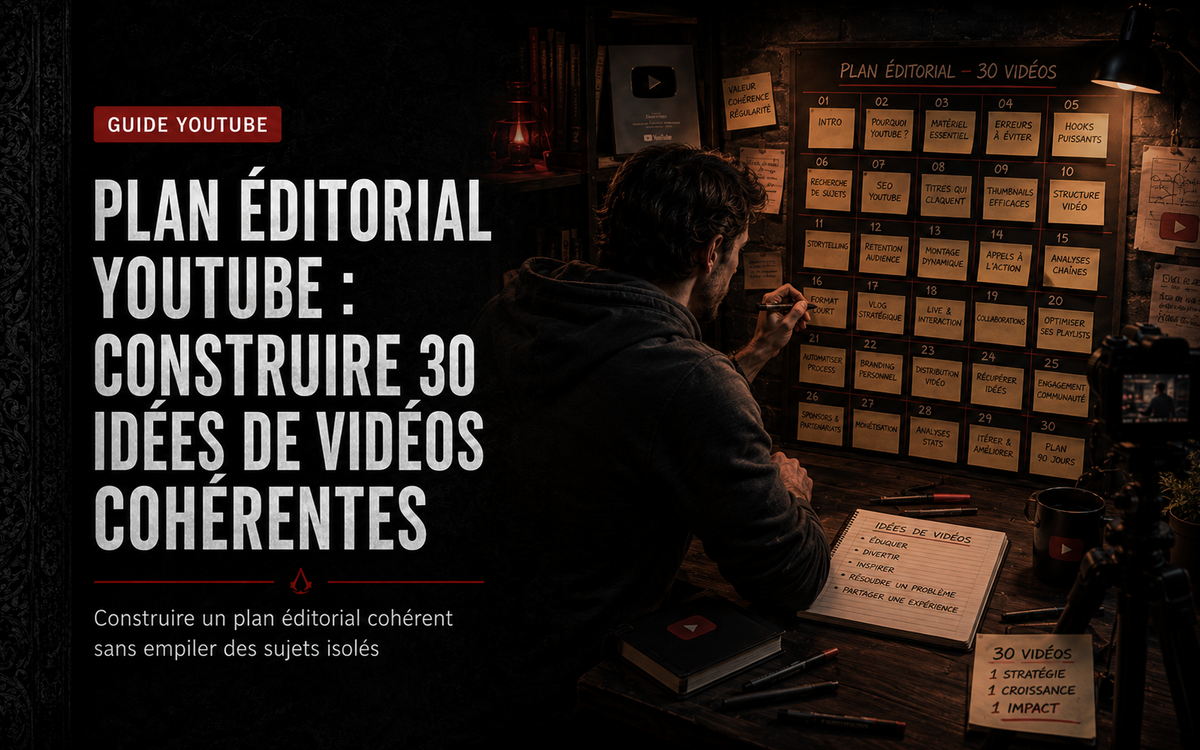 Plan éditorial YouTube : construire 30 idées de vidéos cohérentes