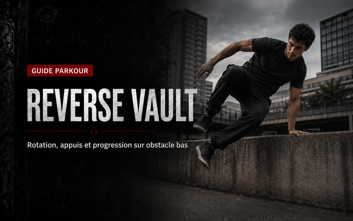 Reverse vault en Parkour : rotation, appuis et progression sur obstacle bas