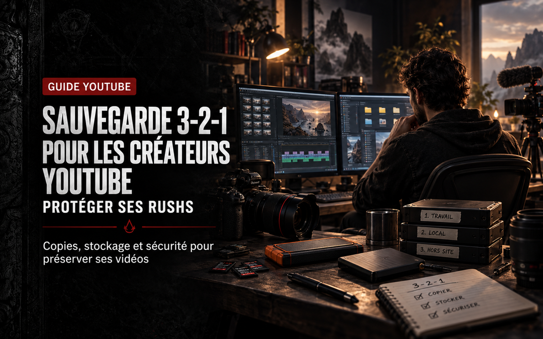Sauvegarde 3-2-1 pour les créateurs YouTube : protéger ses rushs