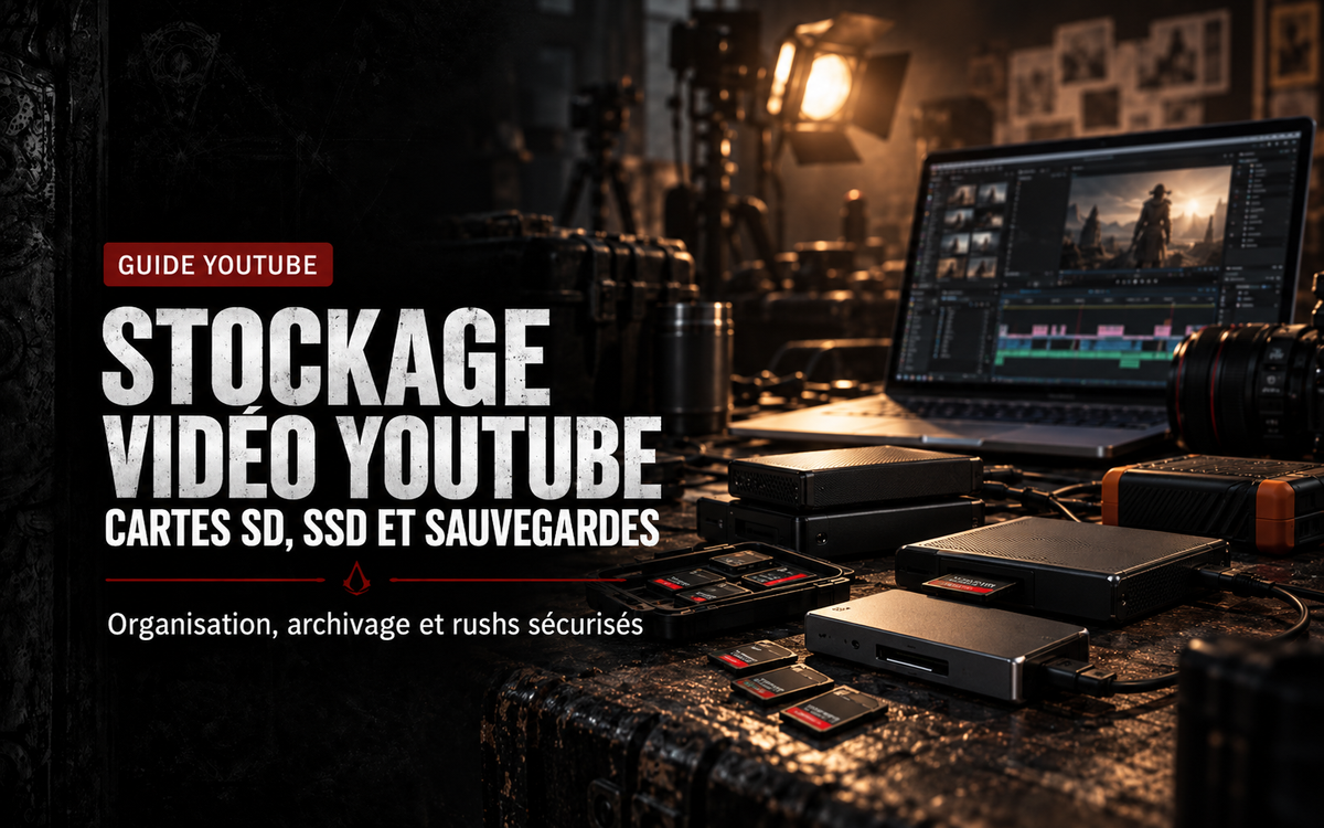 Stockage vidéo YouTube : cartes SD, SSD, sauvegardes et archivage