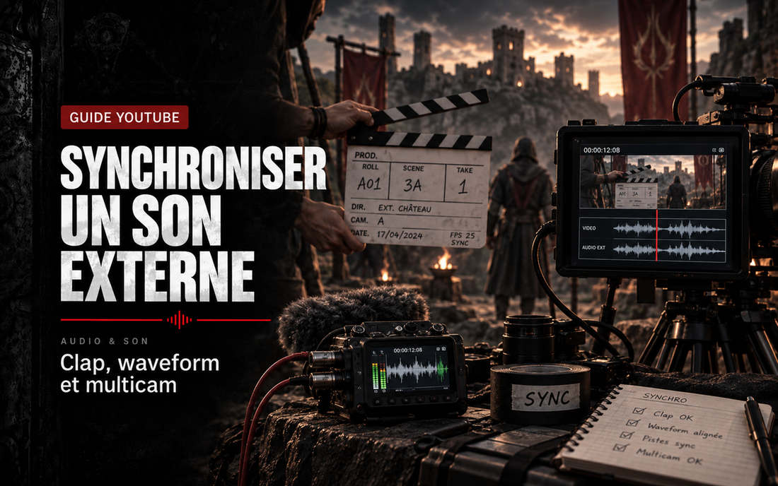 Synchroniser un son externe avec la vidéo : clap, waveform et multicam