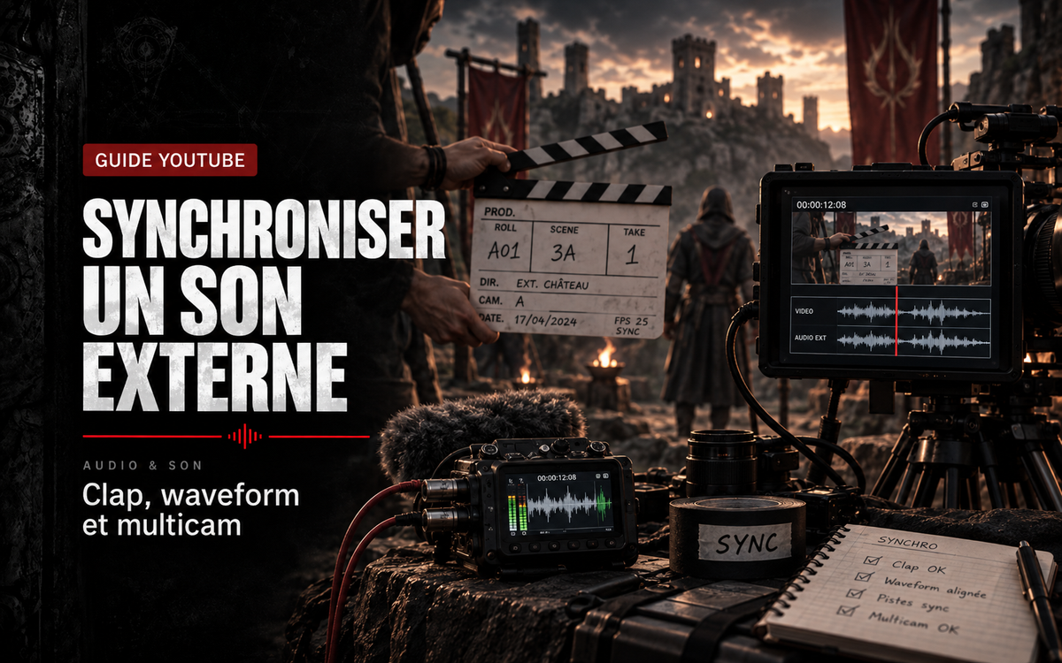 Synchroniser un son externe avec la vidéo : clap, waveform et multicam