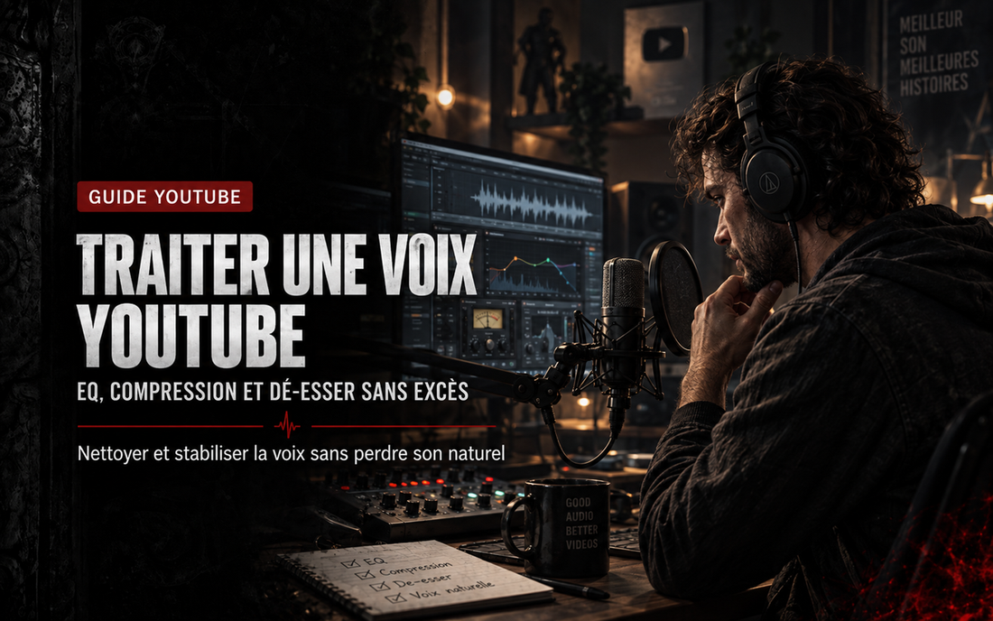 Traiter une voix YouTube : EQ, compression et de-esser sans excès
