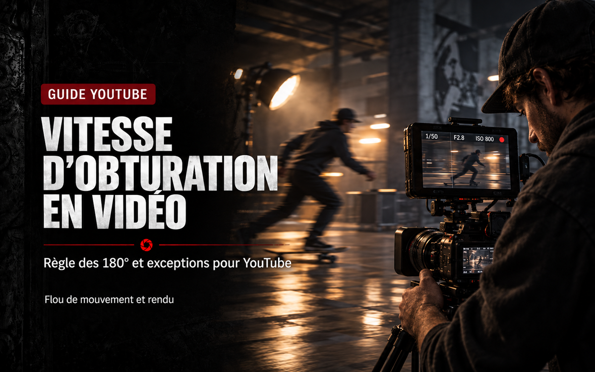 Vitesse d’obturation en vidéo : règle des 180° et exceptions pour YouTube