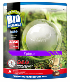 Billes Airsoft BIO 0,23 g blanches – Sachet 1 kg G&G — composant du pack AW