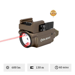 Lampe tactique Olight Baldr RL Mini avec laser rouge – 600 lm