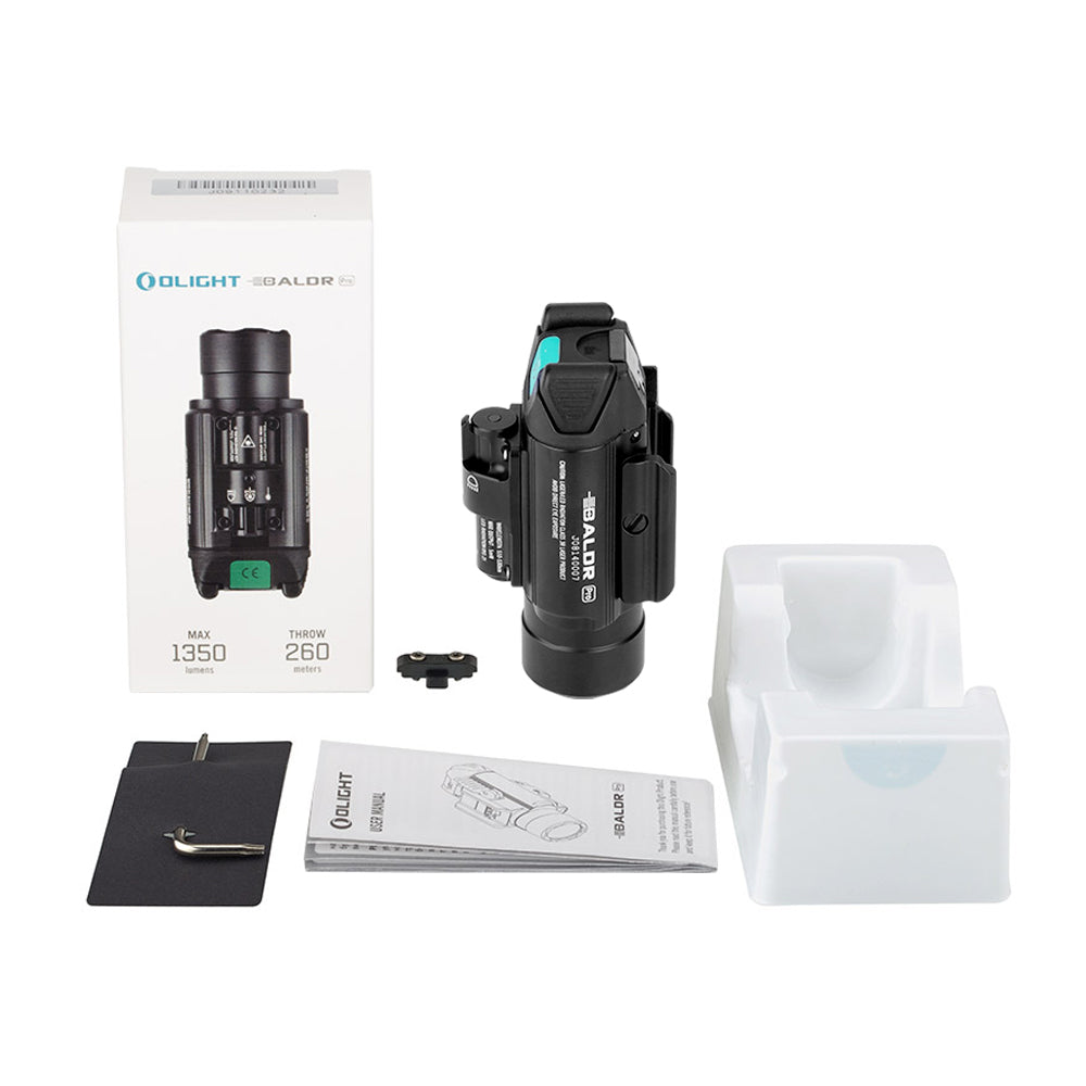 Lampe tactique Olight Baldr Pro avec laser vert – 1 350 lm