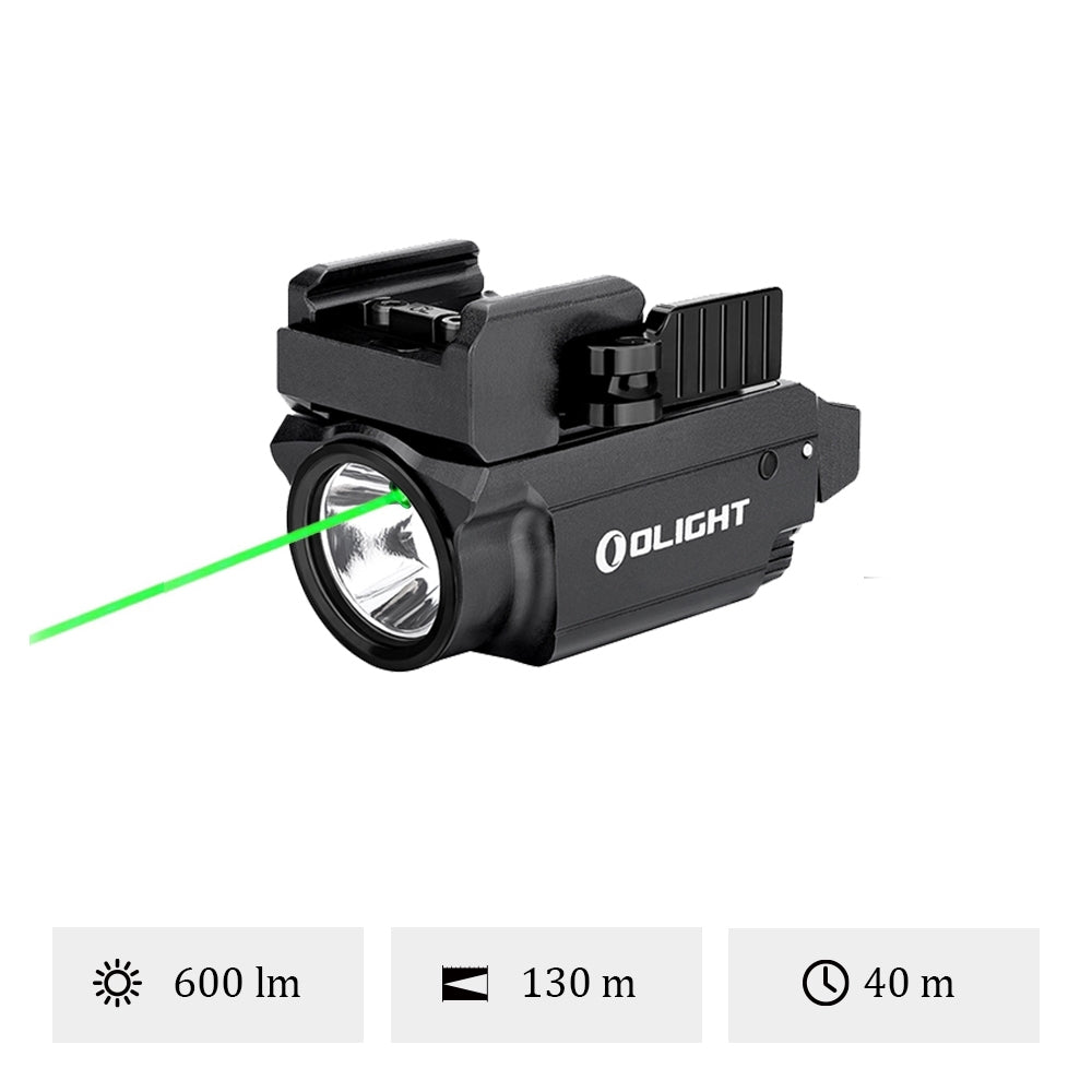 Lampe tactique Olight Baldr Mini avec laser vert – 600 lm
