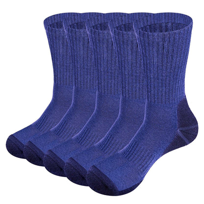 Chaussettes thermiques, 5 paires/paquet, anti-humidité, mi- mollet