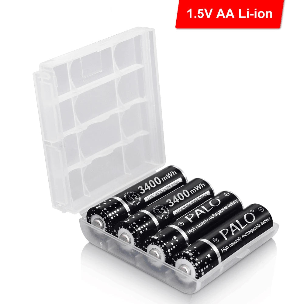 Batteries AA Li-ion rechargeables 1,5 V PALO – lots et chargeur selon variante