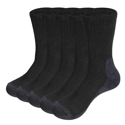 Chaussettes thermiques, 5 paires/paquet, anti-humidité, mi- mollet