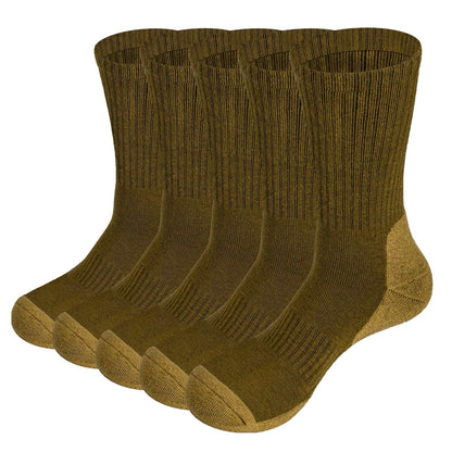 Chaussettes thermiques, 5 paires/paquet, anti-humidité, mi- mollet