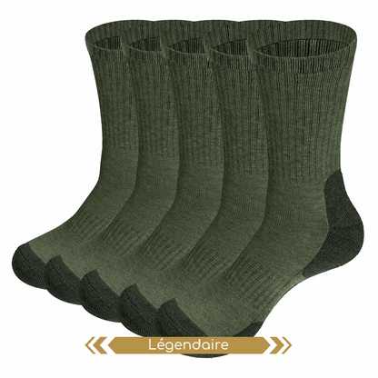 Chaussettes thermiques, 5 paires/paquet, anti-humidité, mi- mollet