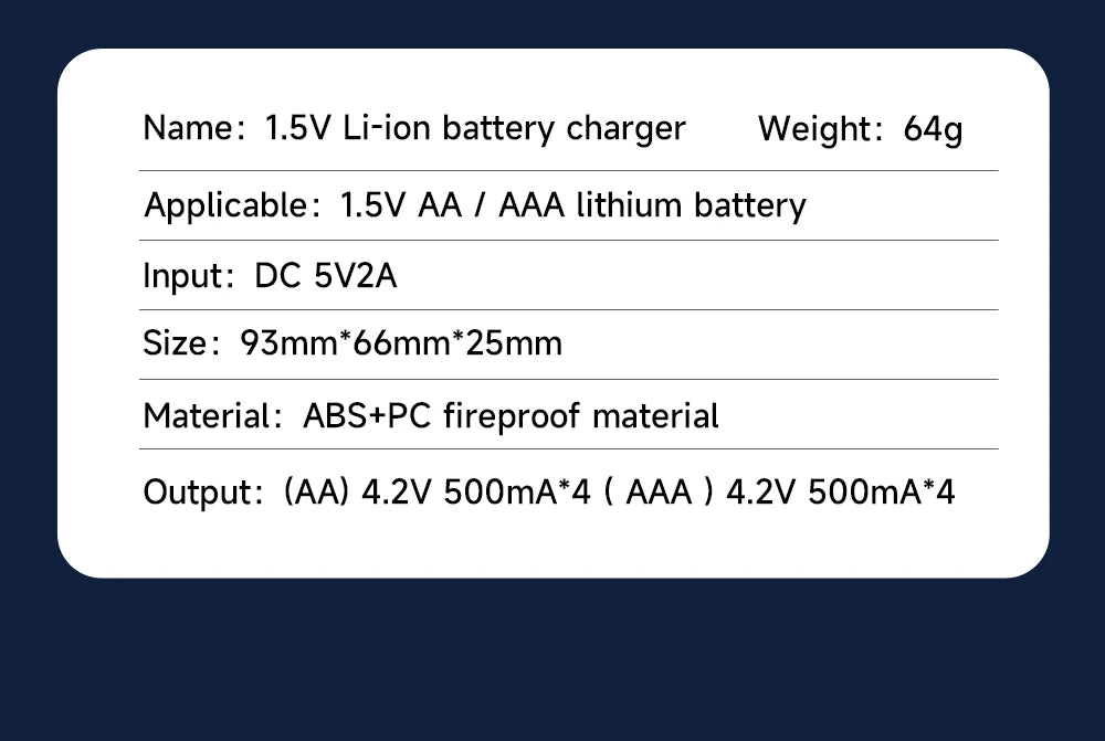Batteries AA Li-ion rechargeables 1,5 V PALO – lots et chargeur selon variante