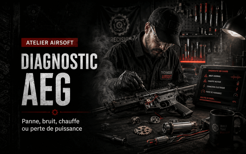 Diagnostic AEG Airsoft – panne, bruit, chauffe ou perte de puissance