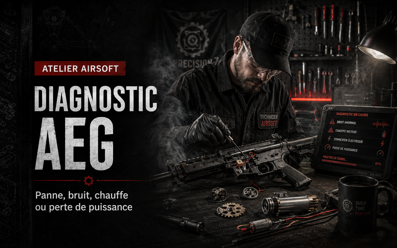 Diagnostic AEG Airsoft – panne, bruit, chauffe ou perte de puissance