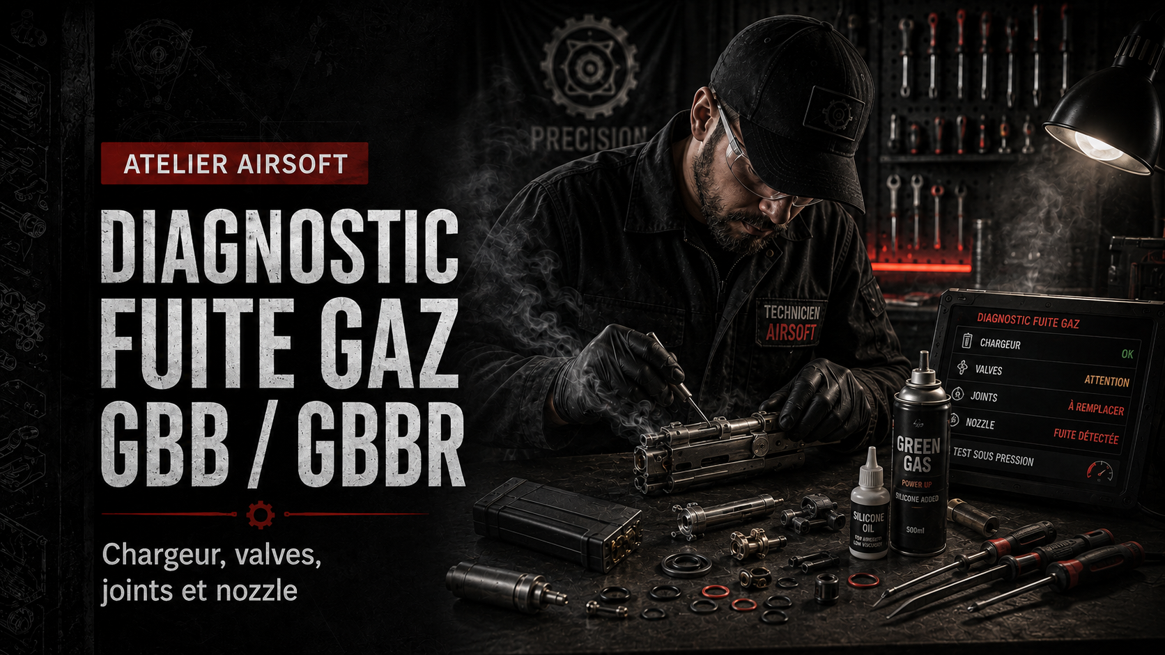Diagnostic fuite gaz GBB / GBBR – chargeur, valves, joints et nozzle