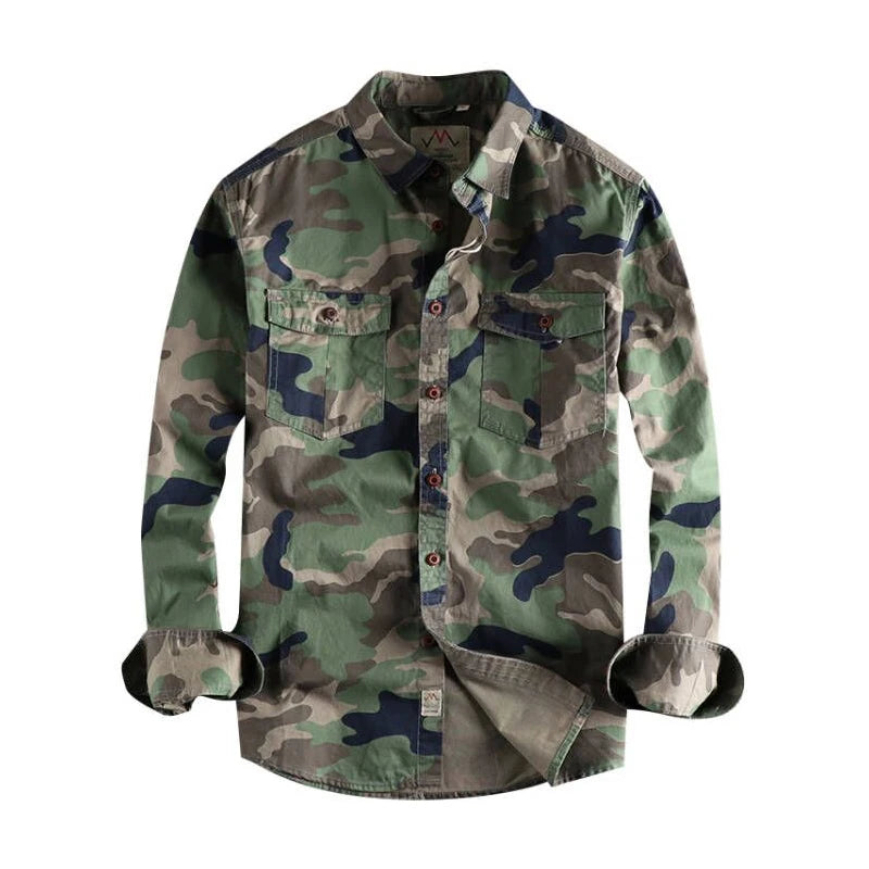 Chemise camouflage coton à manches longues – plusieurs motifs