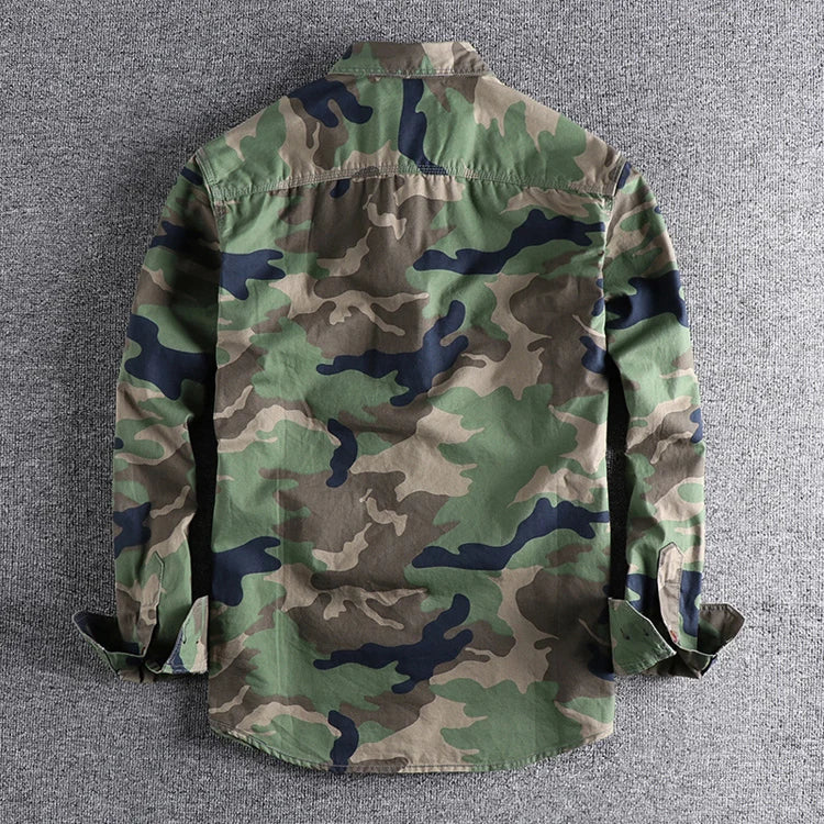Chemise camouflage coton à manches longues – plusieurs motifs