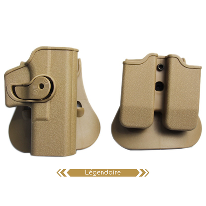 Holster Glock 17 (gen 1 à 4) + porte chargeur