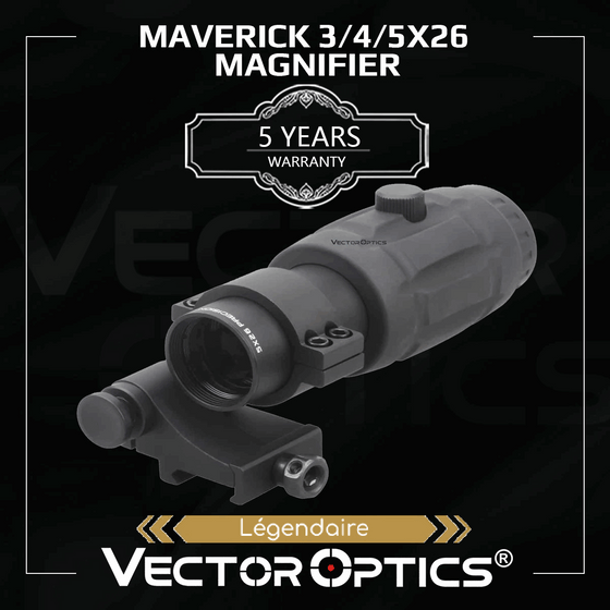 Magnificateur Vector Optics 3× / 4× / 5×26 à montage rabattable