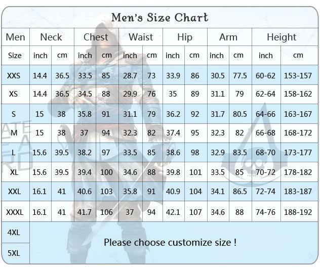 Haut de costume Connor Kenway – Assassin’s Creed III – XXS à 3XL