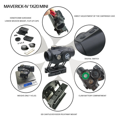 Red dot sight Maverick-IV 1x20 Mini - Vector Optics